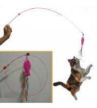 Feather Teaser fish Wand Cat Toy