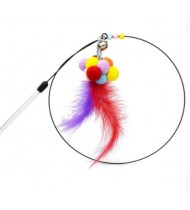 Colourful Round Feather Toy for Cats