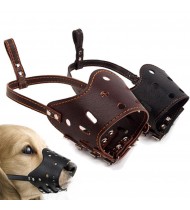 Adjustable Leather Dog Muzzle Anti Bark Bite Chew Dog Training Products For Large