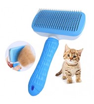 Self Clean Hair Slicker Brush for Short-Haired Dog & Cat (Blue) Self Clean Hair Slicker Brush for Short-Haired Dog & Cat (Blue)