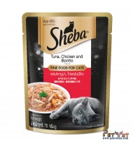 Sheba Sheba Tuna & Chicken with Bonito Flakes Pouch Wet Cat Food – 70g Sheba Sheba Tuna & Chicken with Bonito Flakes Pouch Wet Cat Food – 70g