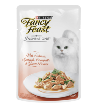 FANCY FEAST INSPIRATIONS SALMON, SPINACH, COURGETTE & GREEN BEANS ADULT WET CAT FOOD 70G FANCY FEAST INSPIRATIONS SALMON, SPINACH, COURGETTE & GREEN BEANS ADULT WET CAT FOOD 70G