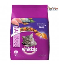 Whiskas Adult (+1 year) Dry Cat Food, Mackerel Flavour, 3kg Whiskas Adult (+1 year) Dry Cat Food, Mackerel Flavour, 3kg