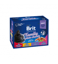 Brit Premium Cat Pouch Family Plate Chunks 12x100g=1020g Brit Premium Cat Pouch Family Plate Chunks 12x100g=1020g